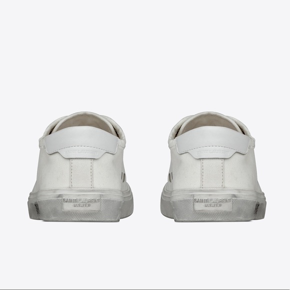 SAINT LAURENT MALIBU CANVAS & LEATHER SNEAKER - Picture 7 of 7